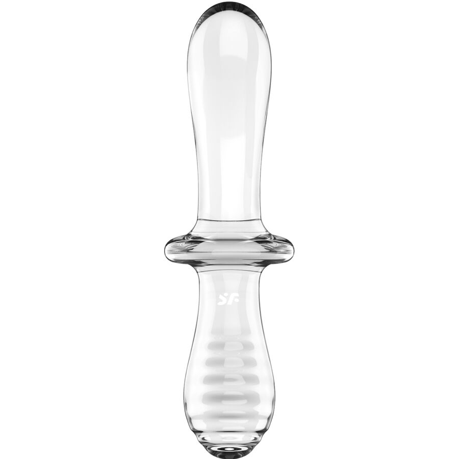 SATISFYER DOUBLE CRYSTAL DILDO TRANSPARENT