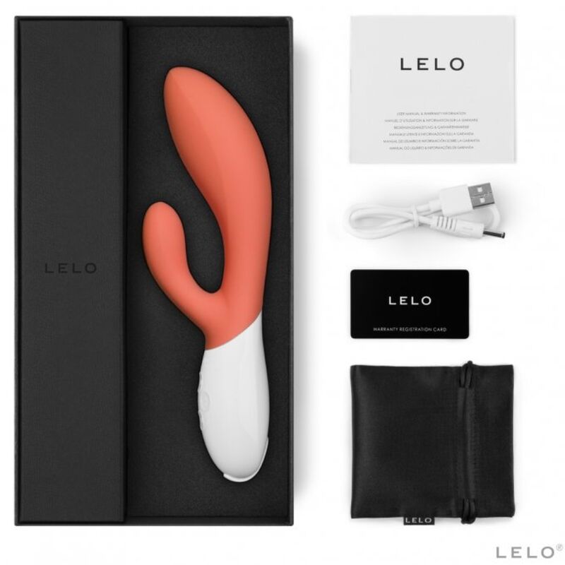 LELO INA 3 LUXURY CORAL RABBIT VIBRATOR