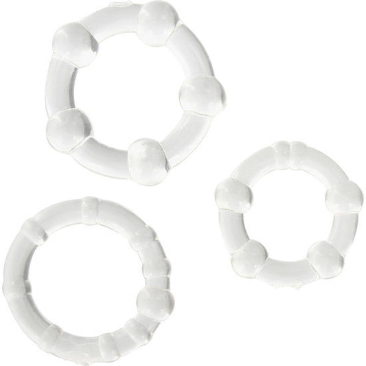 SEVEN CREATIONS SET OF THREE TRANSPARENT PENIS RINGS