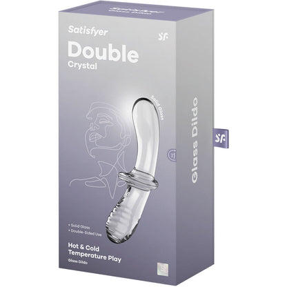 SATISFYER DOUBLE CRYSTAL DILDO TRANSPARENT