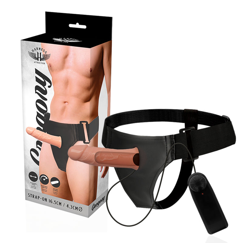 HARNESS ATTRACTION GREGORY HOLLOW RNES WITH VIBRATOR 165 CM O 43 CM