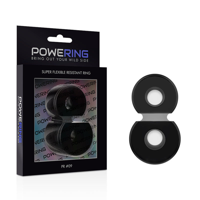 POWERING SUPER FLEXIBLE AND RESISTANT DOUBLE PENIS RING PR09 BLACK