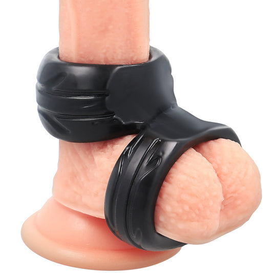 POWERING SUPER FLEXIBLE AND RESISTANT DOUBLE PENIS RING PR09 BLACK