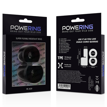 POWERING SUPER FLEXIBLE AND RESISTANT DOUBLE PENIS RING PR09 BLACK