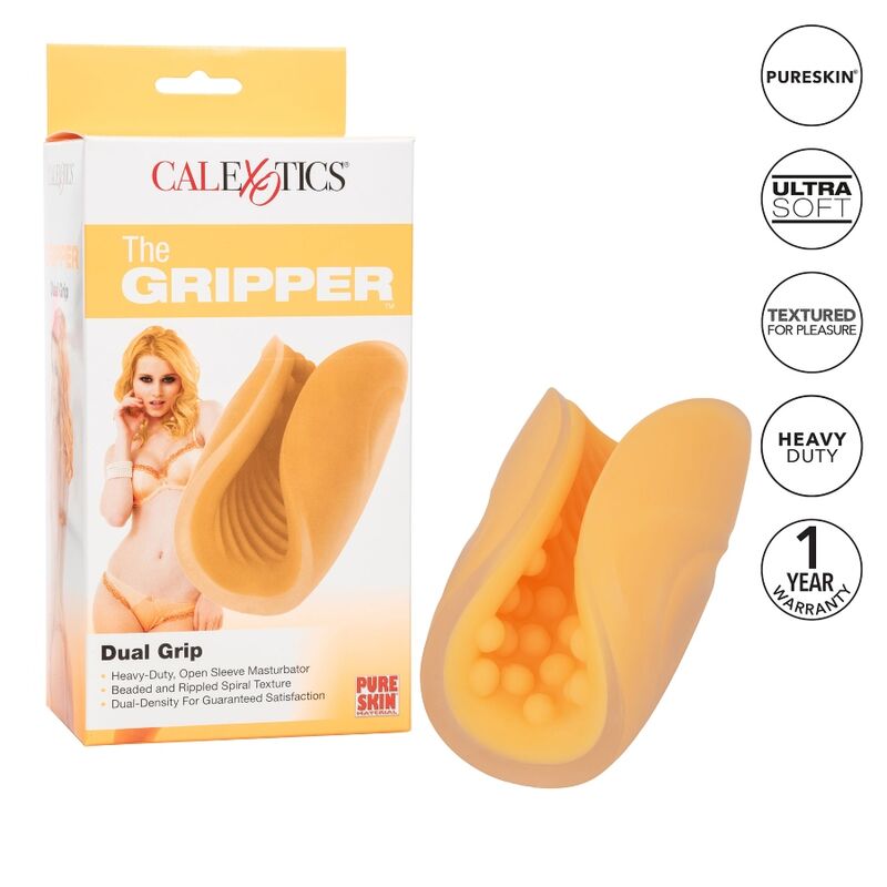 CALEXOTICS BEADED GRIP MASTURBATOR ORANGE