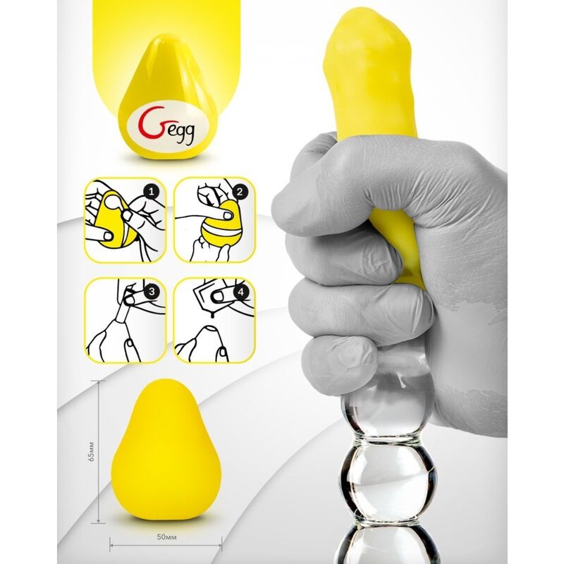 G VIBE REUSABLE YELLOW TEXTURED MASTURBATOR EGG