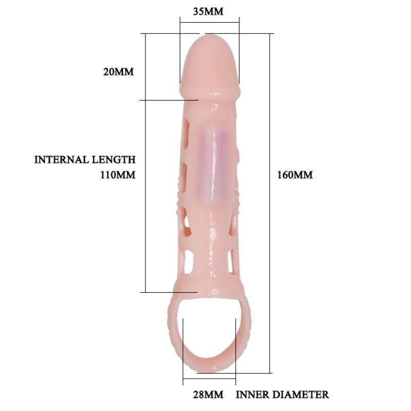 PRETTY LOVE HARRISON PENIS EXTENDER COVER WITH VIBRATION AND STRAP 135 CM