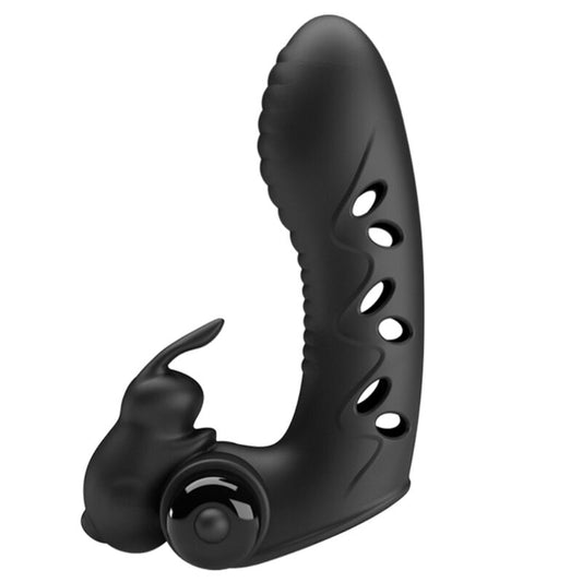 PRETTY LOVE VANCE BLACK RABBIT VIBRATOR FINGER COVER