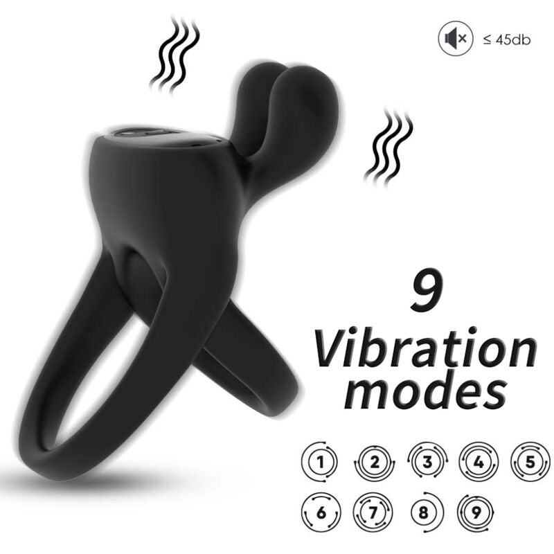 ARMONY RING VIBRATOR RABBIT BLACK