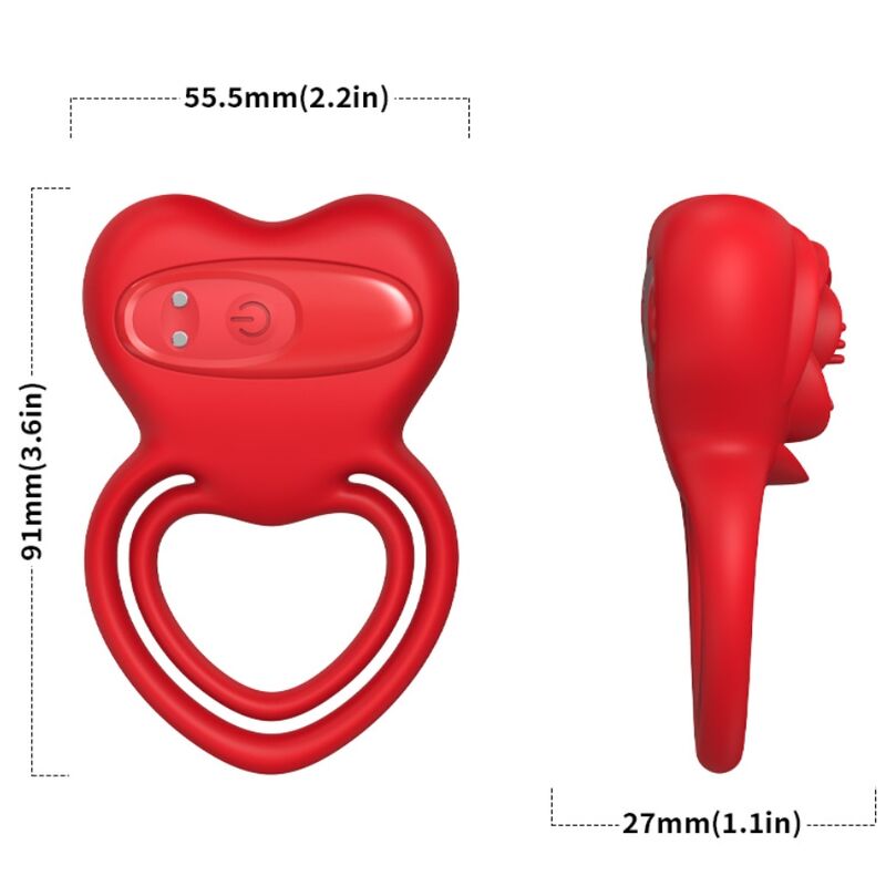 ARMONY RING VIBRATOR HEART RED