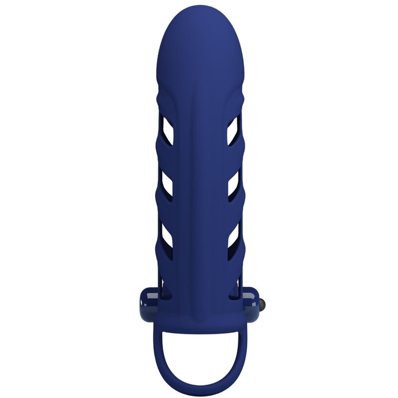 PRETTY LOVE ALTAF VIBRATOR RING WITH SILICONE SHEATH BLUE