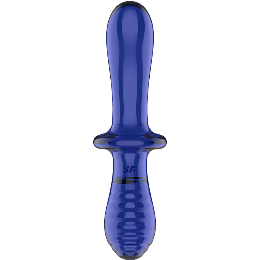 SATISFYER DOUBLE CRYSTAL DILDO BLUE