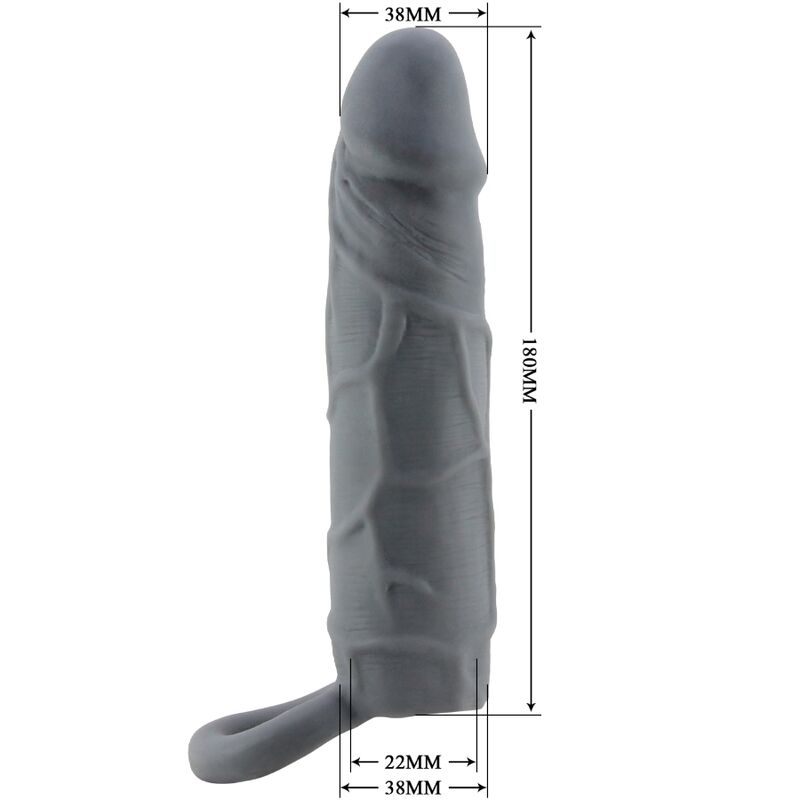 PRETTY LOVE REALISTIC SKIN PENIS SLEEVE DARK GREY