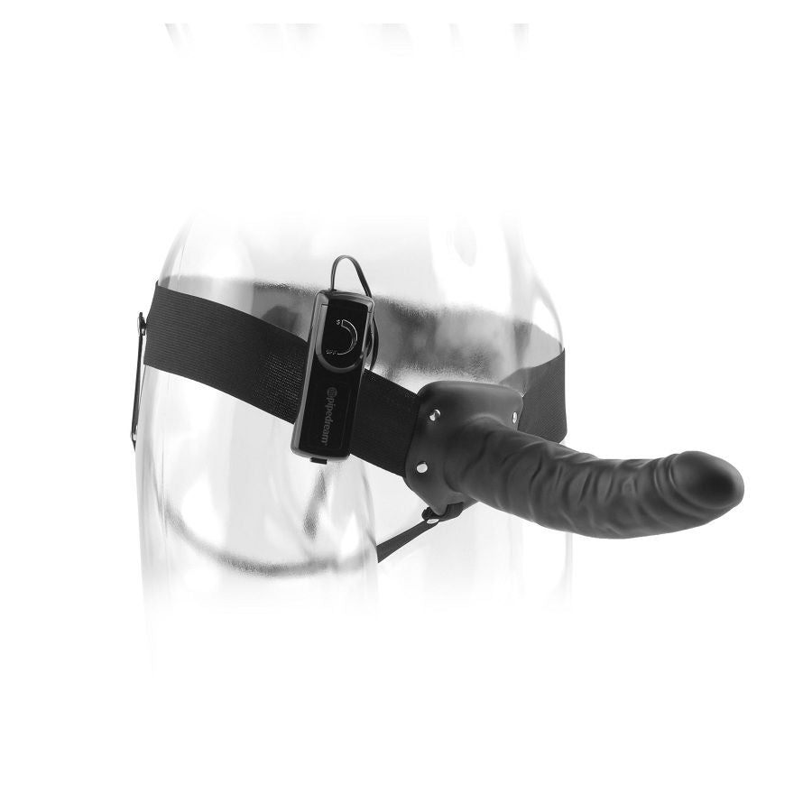 FETISH FANTASY SERIES 19 CM VIBRATING HOLLOW STRAP ON BLACK