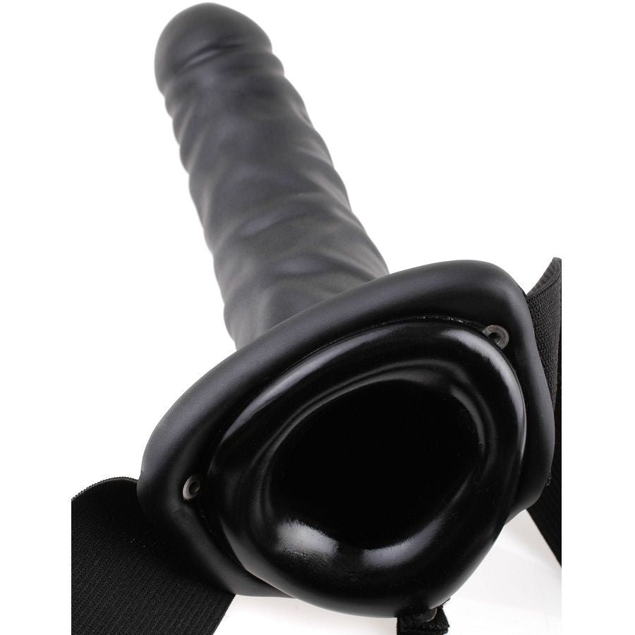 FETISH FANTASY SERIES 19 CM VIBRATING HOLLOW STRAP ON BLACK