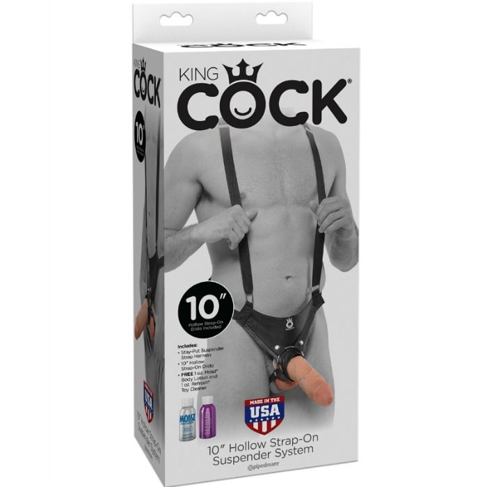 KING COCK 255 CM HOLLOW STRAP ON SUSPENDER SYSTEM FLESH