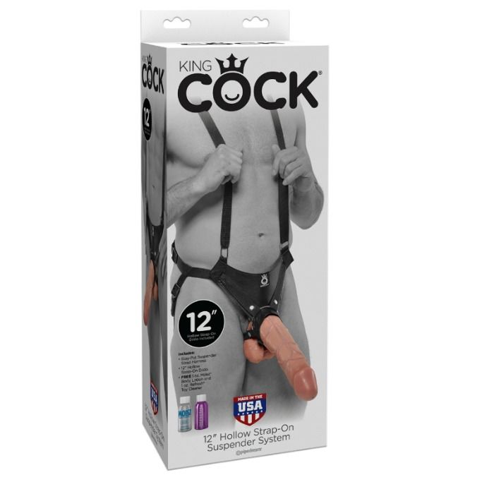 KING COCK 305 CM HOLLOW STRAP ON SUSPENDER SYSTEM FLESH