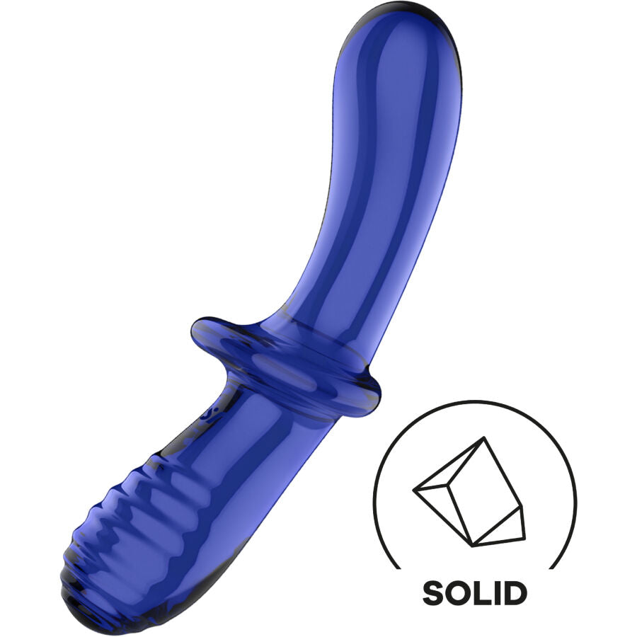 SATISFYER DOUBLE CRYSTAL DILDO BLUE