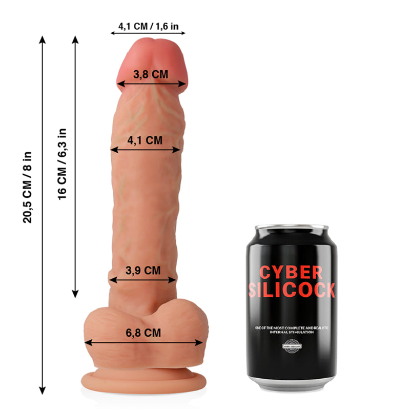 CYBER SILICOCK ULTRA REALISTIC SOFT LIQUID SILICONE DONG 205 CM O 41 CM