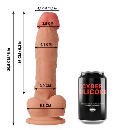 CYBER SILICOCK ULTRA REALISTIC SOFT LIQUID SILICONE DONG 205 CM O 41 CM