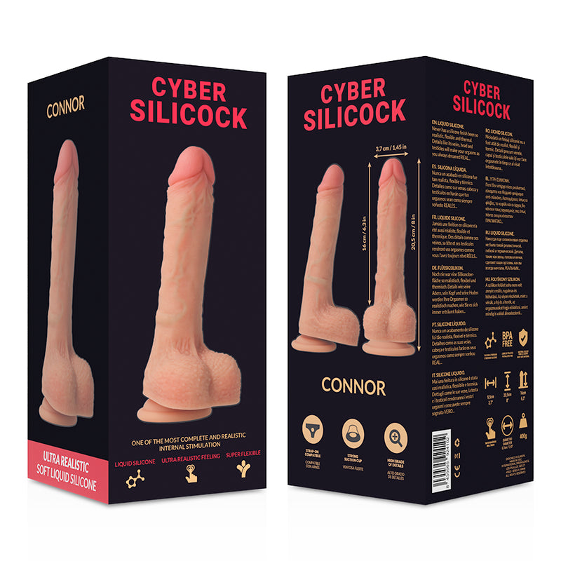 CYBER SILICOCK CONNOR ULTRA REALISTIC SOFT LIQUID SILICONE 205 CM O 37 CM