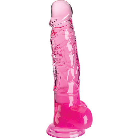 KING COCK CLEAR REALISTIC PENIS WITH BALLS 165 CM PINK