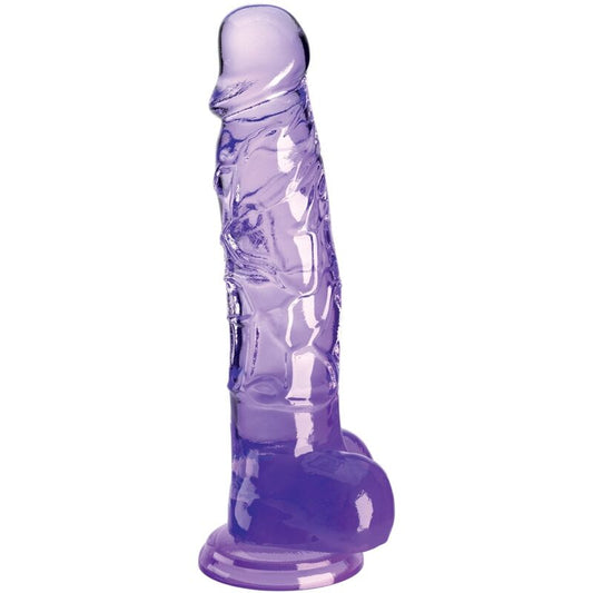 KING COCK CLEAR REALISTIC PENIS WITH BALLS 165 CM PURPLE