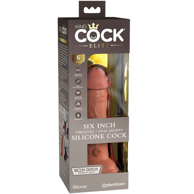 KING COCK ELITE REALISTIC DILDO VIBRATING SILICONE 152 CM CARAMEL