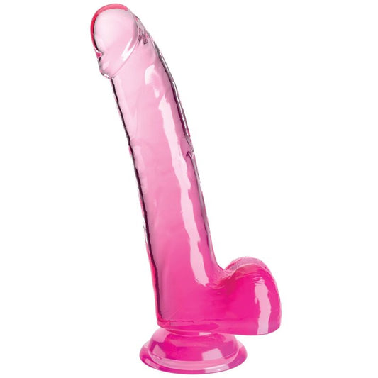 KING COCK CLEAR DILDO WITH TESTICLES 203 CM PINK