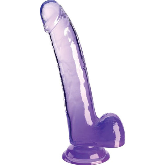 KING COCK CLEAR DILDO WITH TESTICLES 203 CM PURPLE