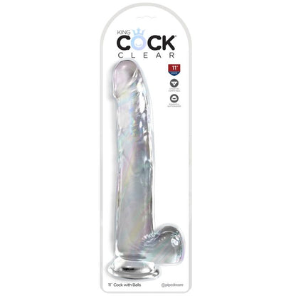 KING COCK CLEAR DILDO WITH TESTICLES 248 CM TRANSPARENT