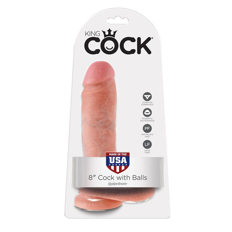 KING COCK 8 DILDO FLESH WITH BALLS 203 CM