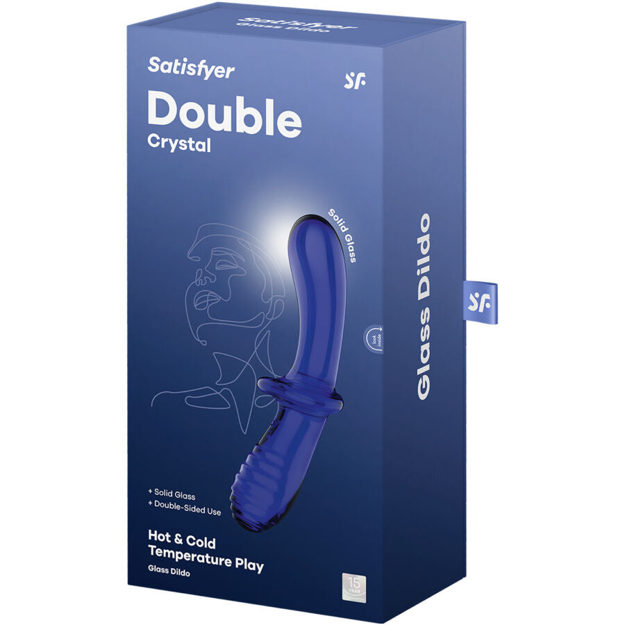 SATISFYER DOUBLE CRYSTAL DILDO BLUE