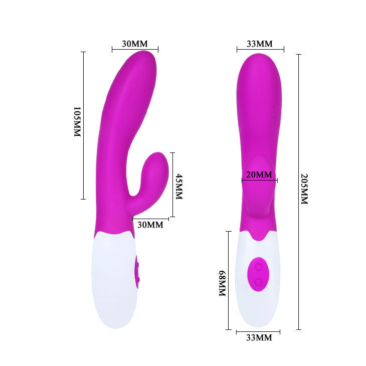 PRETTY LOVE FLIRTATION ALVIS VIBRATOR WITH CLITORIS STIMULATOR