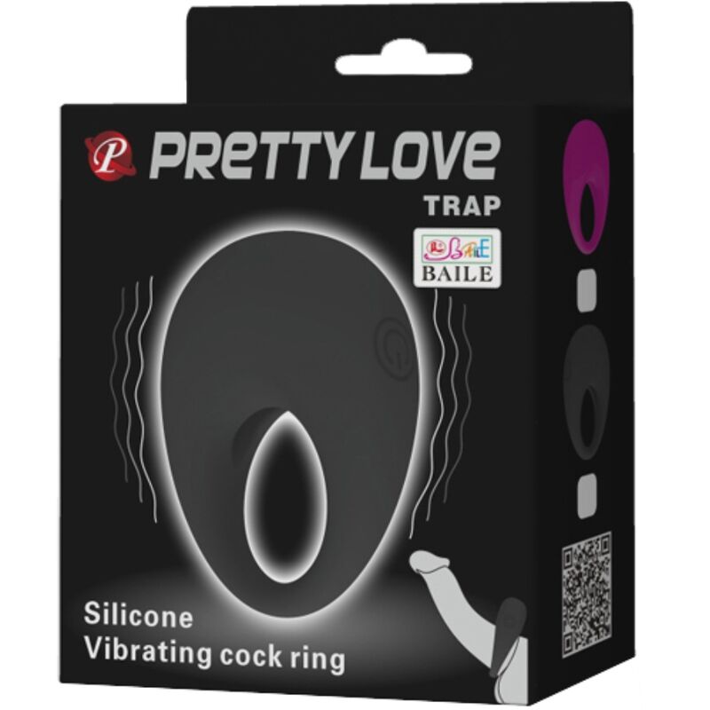 PRETTY LOVE TRAP VIBRATOR RING BLACK