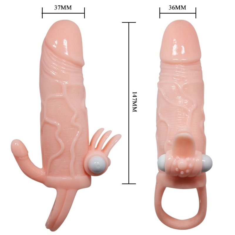 BAILE BRAVE MAN PENIS COVER WITH CLIT AND ANAL STIMULATION FLESH 165 CM