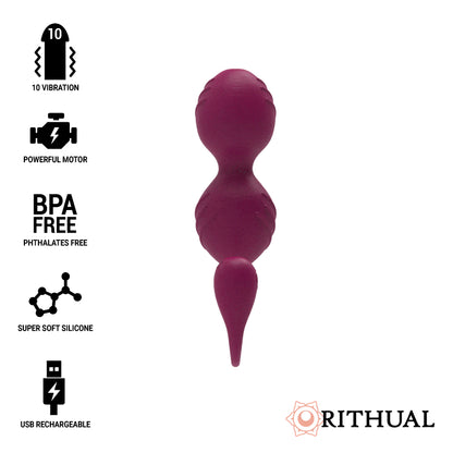 RITHUAL NISHA RECHARGEABLE VIBRATING KEGEL BALLS ORCHID