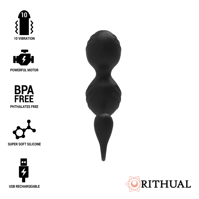 RITHUAL NISHA RECHARGEABLE VIBRATING KEGEL BALLS BLACK