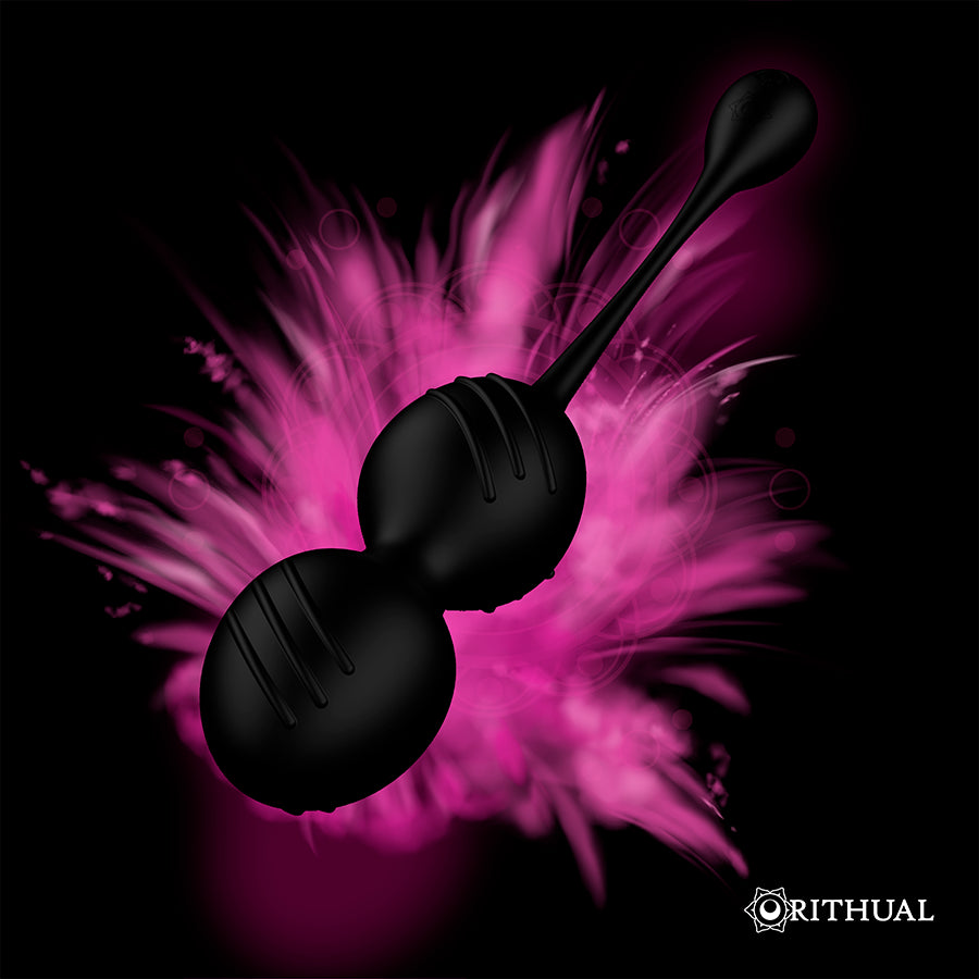 RITHUAL NISHA RECHARGEABLE VIBRATING KEGEL BALLS BLACK