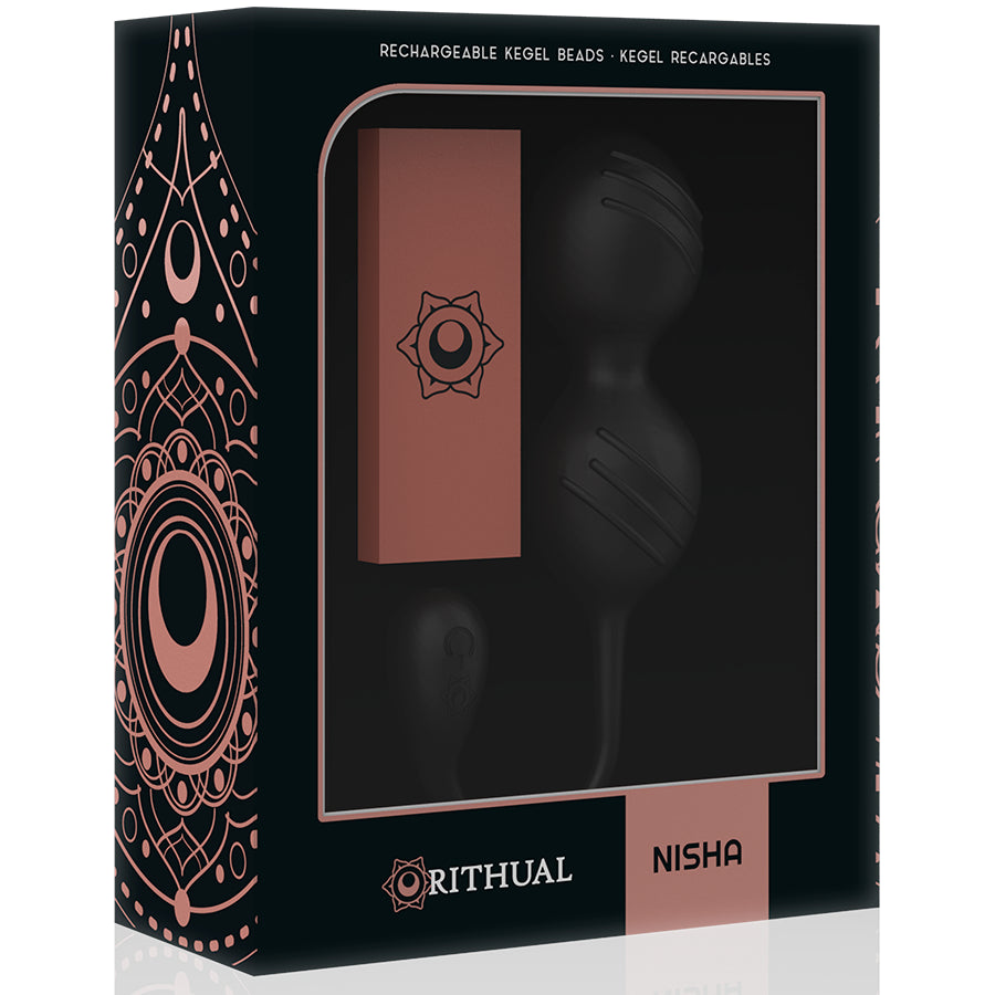 RITHUAL NISHA RECHARGEABLE VIBRATING KEGEL BALLS BLACK