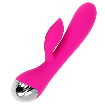 OHMAMA RECHARGEABLE VIBRATOR WITH RABBIT 10 VIBRATION MODES 19 CM