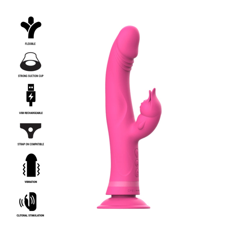 INTENSE JULIO RABBIT VIBRATOR PINK SILICONE