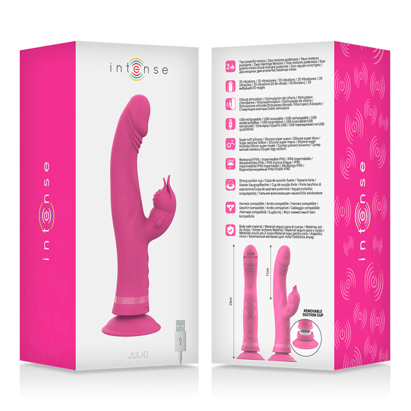 INTENSE JULIO RABBIT VIBRATOR PINK SILICONE