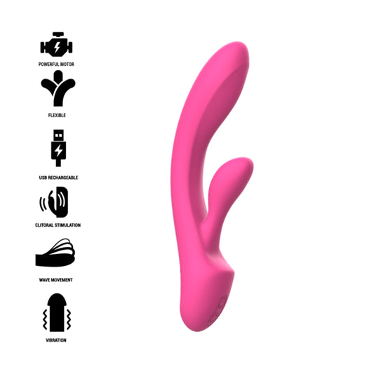 INTENSE LUIGI RABBIT VIBRATOR PINK LIQUID SILICONE