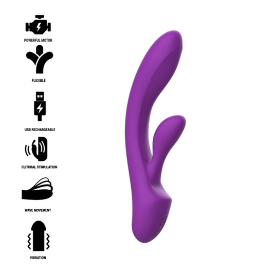 INTENSE LUIGI RABBIT VIBRATOR LIQUID SILICONE PURPLE