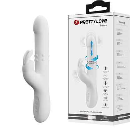 PRETTY LOVE REESE VIBRATOR WITH SILVER ROTATION