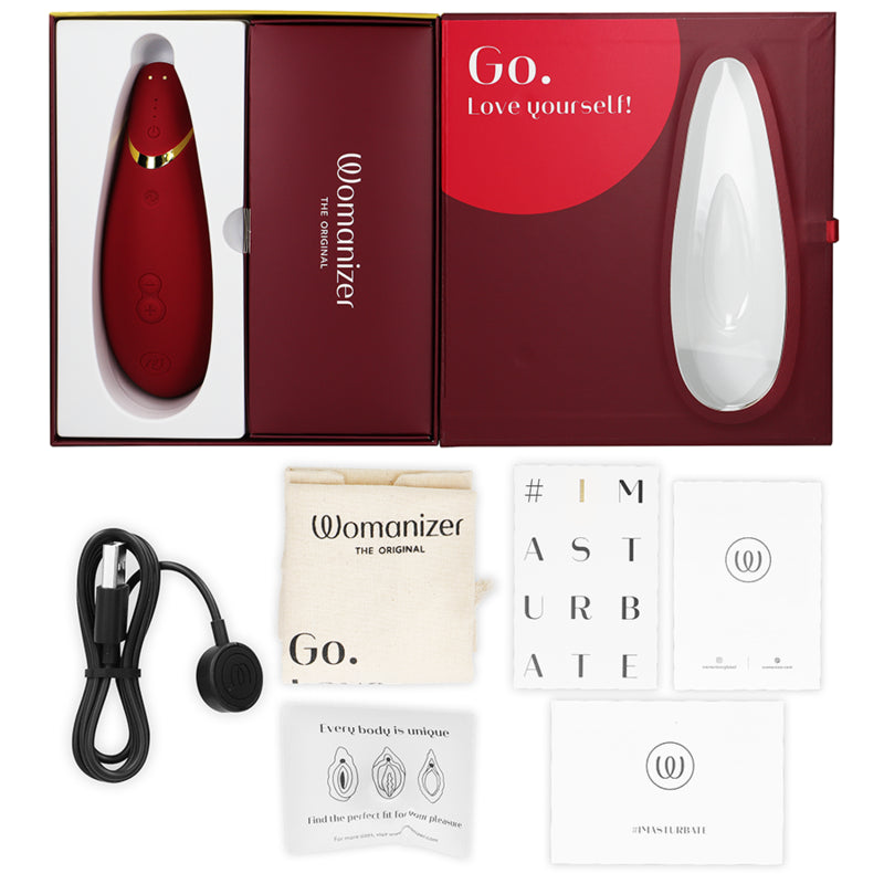 WOMANIZER PREMIUM 2 CLITORAL STIMULATOR BORDEAUX