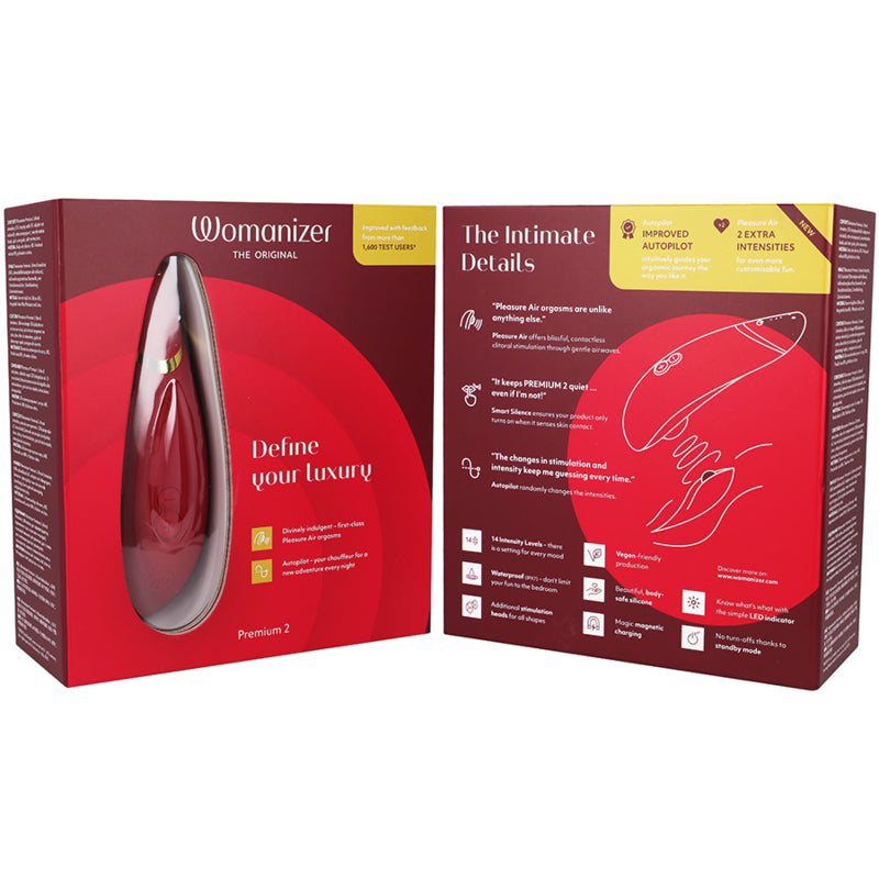 WOMANIZER PREMIUM 2 CLITORAL STIMULATOR BORDEAUX