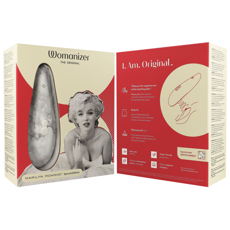 WOMANIZER MARILYN MONROE CLASSIC 2 CLITORAL STIMULATOR WHITE MARBLE