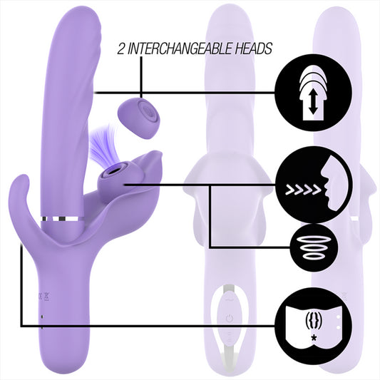 INTENSE BILLIE MULTIFUNCTION RECHARGEABLE VIBRATOR SUCTION PULSING PURPLE